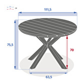 Table de jardin ronde ORIENGO Acacia & Graphite